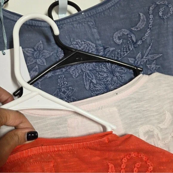 CAITE KYLA SEO "JOAN TEE" SET OF 3 100% COTTON EMBROIDERED sz SMALL NEW COTTAGE - Picture 8 of 8